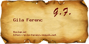 Gila Ferenc névjegykártya